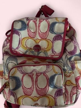 coach backpack beige Coach Beige Floral Backpack
